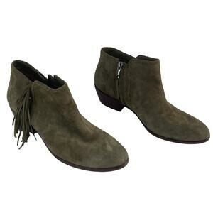 Sam Edelman Brown Suede Fringe Heeled Booties Women’s Size 8 Preowned